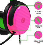 Stealth C6-100 Gaming Headset for Switch, XBOX, PS4/PS5, PC - Neon Green/Pink Stealth