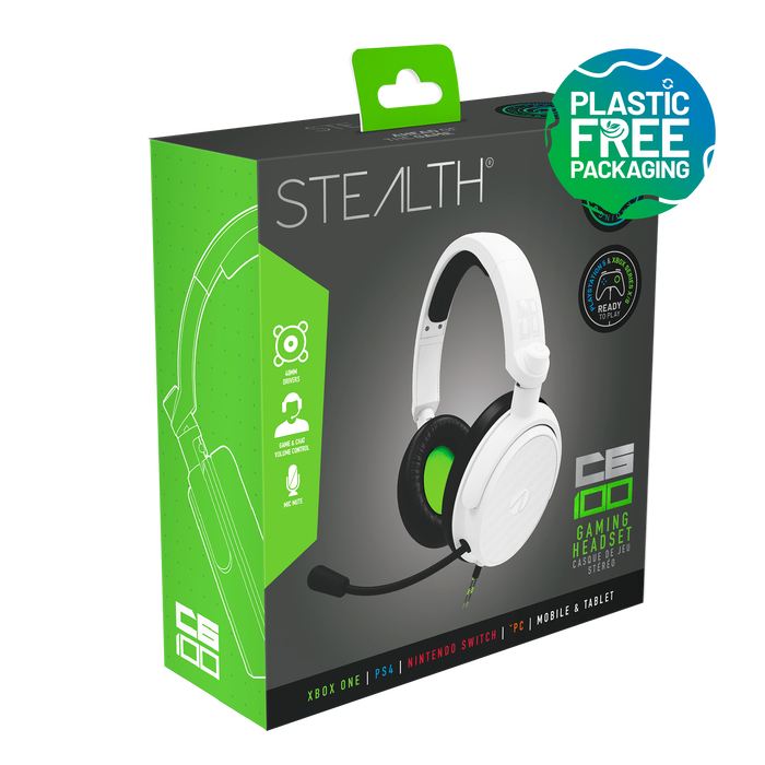 Stealth C6-100 Gaming Headset for XBOX, PS4/PS5, Switch, PC - Green/White Stealth