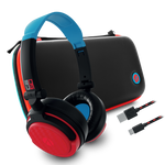 Stealth Premium Travel Kit for Nintendo Switch, Switch Lite & OLED - Gaming Headset, Braided Cable & Travel Case - Neon Red and Blue Stealth