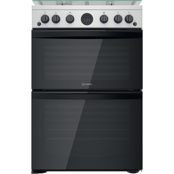 Indesit ID67G0MCX/UK cooker Freestanding cooker Gas Silver A+