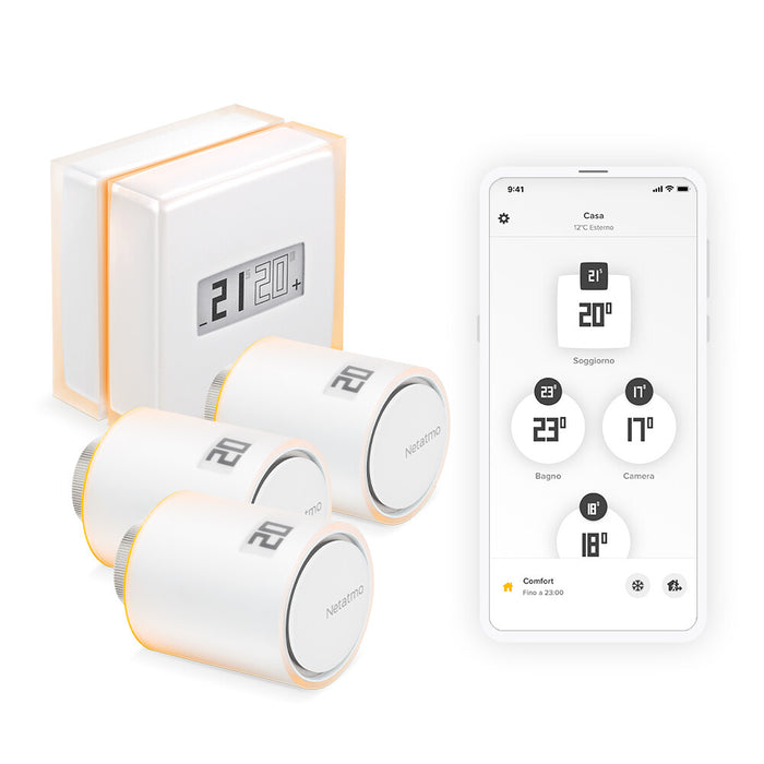 Netatmo Pack: Smart Thermostat + 3 Additional Smart Radiator Valves Netatmo