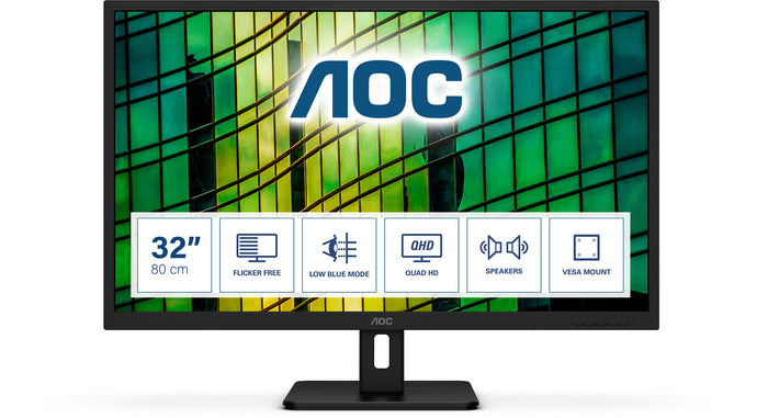 AOC Q32E2N 31.5 QHD Monitor - IPS - 75Hz- Built in Speakers