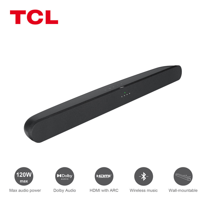 TCL 6 Series TS6100 soundbar speaker Black 2.0 channels 120 W