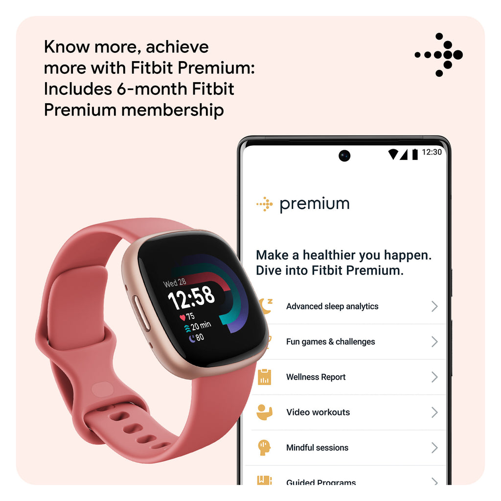 Brand New In Box - FitBit Versa 2 store Smartwatch - Rose Gold - Retails For $99