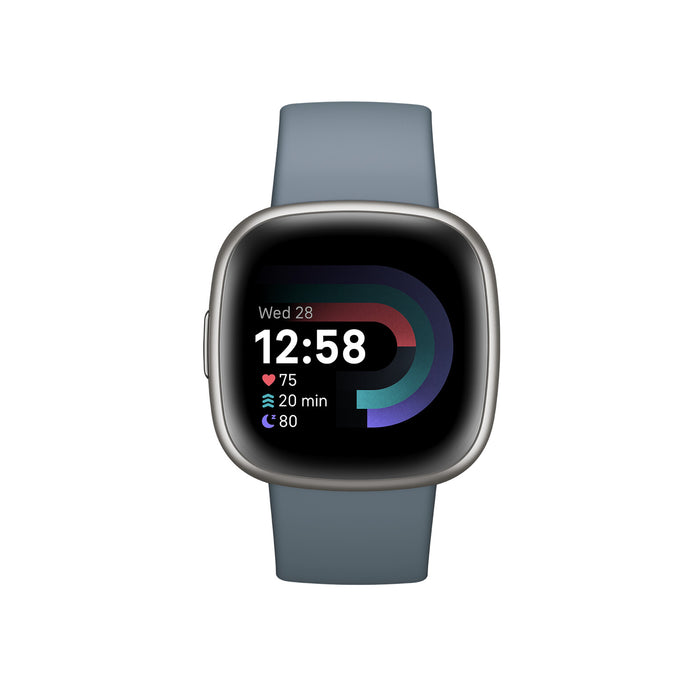 Fitbit Versa 4 Smart Watch - Waterfall Blue/Platinum