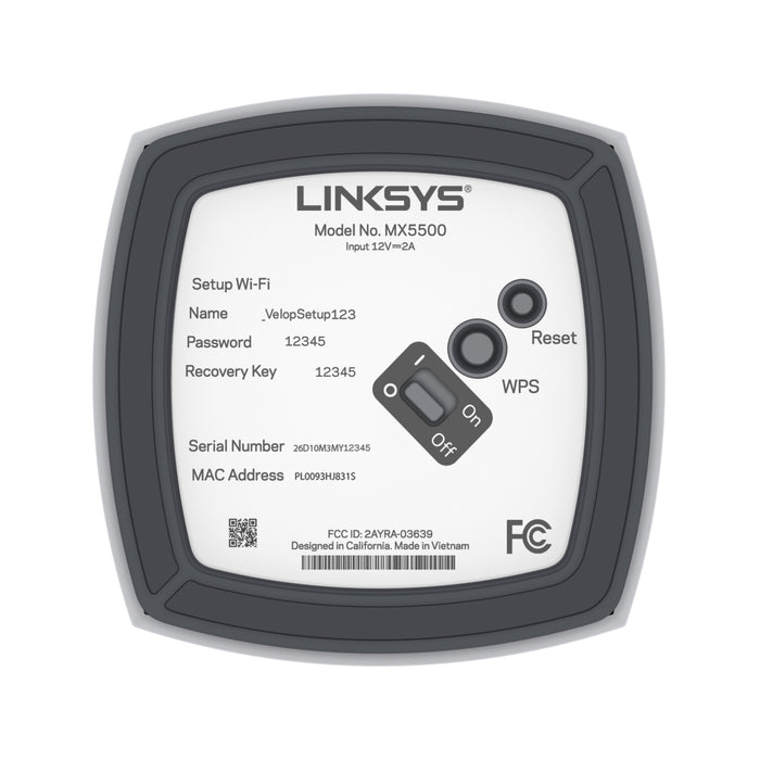 Linksys AX5400 Whole Home Mesh WiFi 6 Dual‑Band System, 3-pack