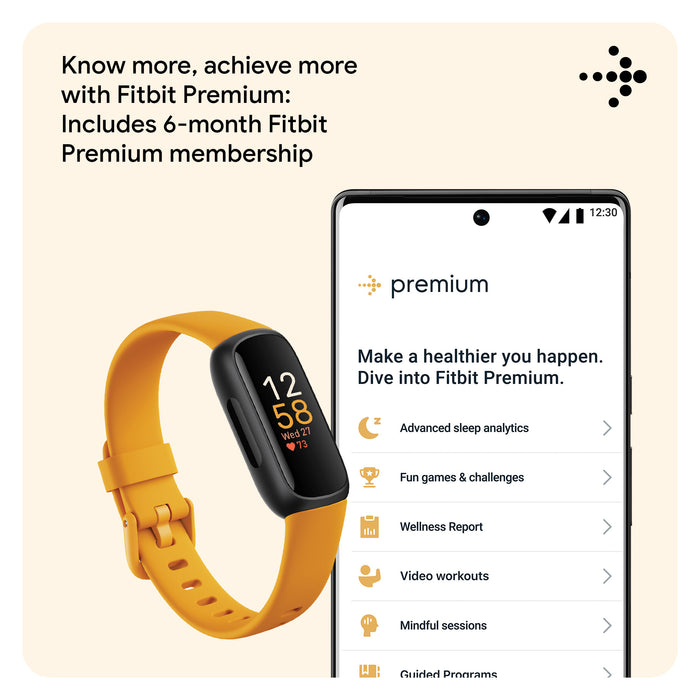 Fitbit Inspire 3 Fitness Tracker - Black/Morning Glow Fitbit