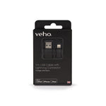 Veho Pebble Certified MFi Lightning To USB Cable | 0.2 Metre/0.7 Feet | Charge and Sync | Data Transfer - (VPP-601-20CM)