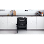 Indesit ID67V9HCX/UK cooker Freestanding cooker Electric Ceramic Silver A
