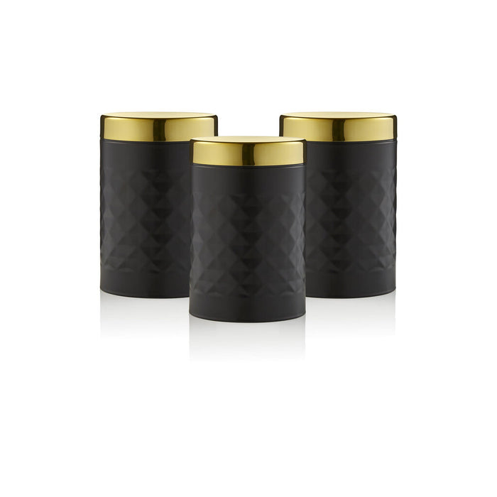 Swan Set of 3 Diamond Canisters Swan