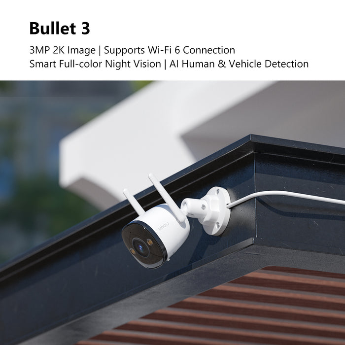 IMOU Bullet 3, 2K/3MP, Outdoor Smart Wi-Fi Plug-In Security Camera IMOU