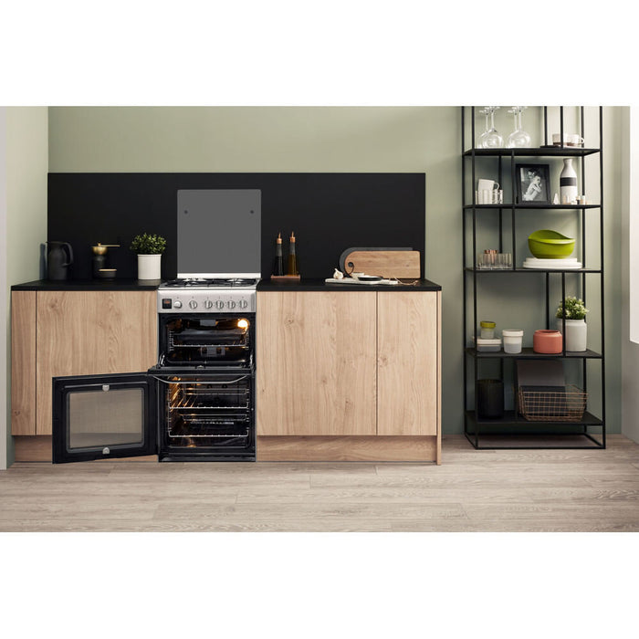 Hotpoint Ariston HD5G00CCX Freestanding cooker Gas Black, Stainless steel A+