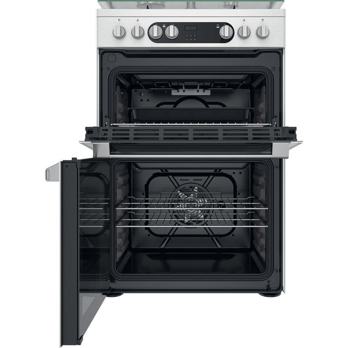 Hotpoint HDM67G9C2CX/U Freestanding cooker Electric Gas Silver