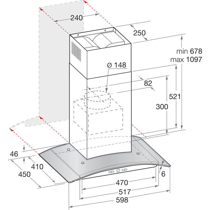 Hotpoint PHGC6.4 FLMX Wall-mounted Stainless steel 432 m³/h