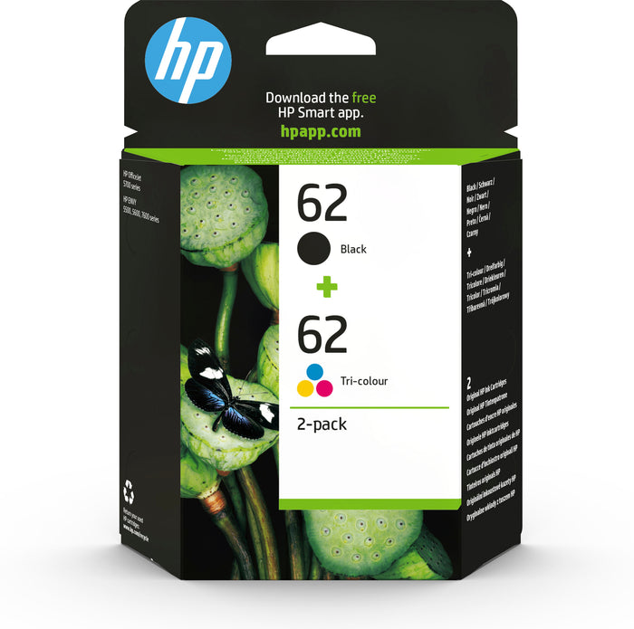 HP 62 2-pack Black/Tri-color Original Ink Cartridges