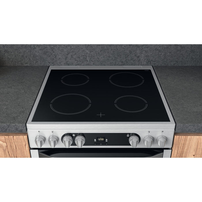 Hotpoint Ariston HDM67V9HCX/UK Freestanding cooker Electric Ceramic Silver A