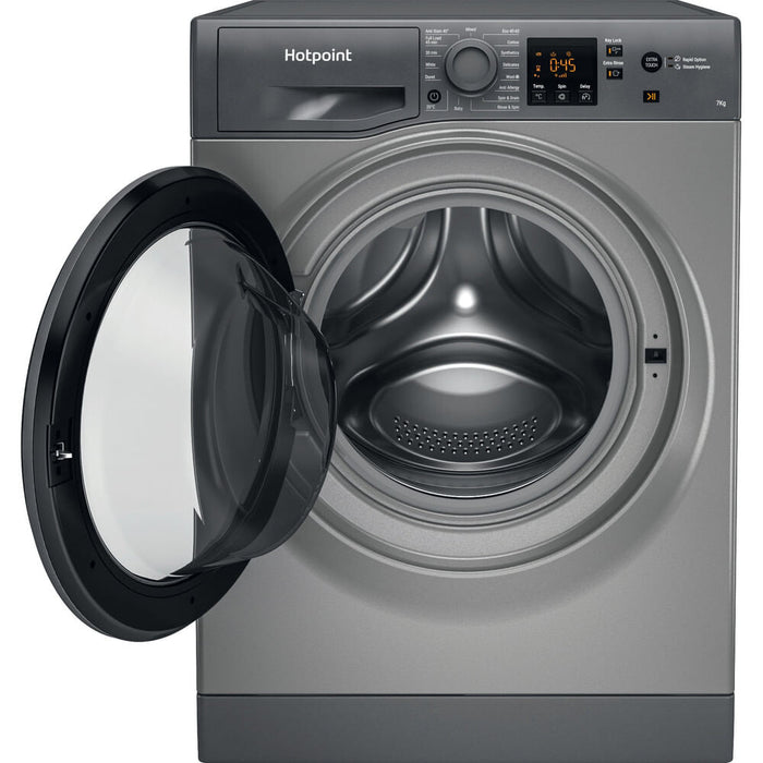 Hotpoint NSWM 743U GG UK N washing machine Front-load 7 kg 1400 RPM Graphite