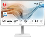 MSI Modern MD272QPW 27 Inch Monitor with Adjustable Stand, WQHD (2560 x 1440), 75Hz, IPS, 4ms, HDMI, DisplayPort, USB Type-C, Built-in USB Hub, Built-in Speakers, Anti-Glare, Anti-Flicker, Less Blue light, TÜV Certified, VESA, White