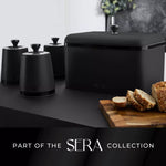 Tower Sera Bread Bin with Smoked Trim - Black