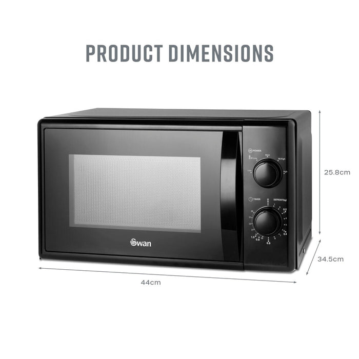 Swan SM4420BLK 20 Litre 700W Manual Microwave - Black