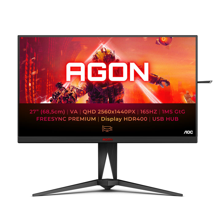 AOC AGON AG275QXN/EU LED display 68.6 cm (27) 2560 x 1440 pixels Quad HD Black, Red