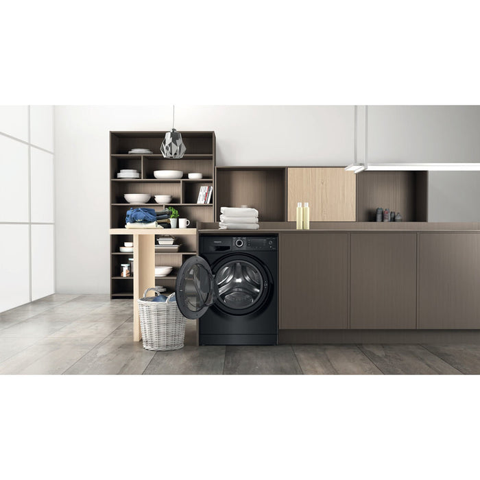 Hotpoint NDD 9725 BDA UK washer dryer Freestanding Front-load Black E