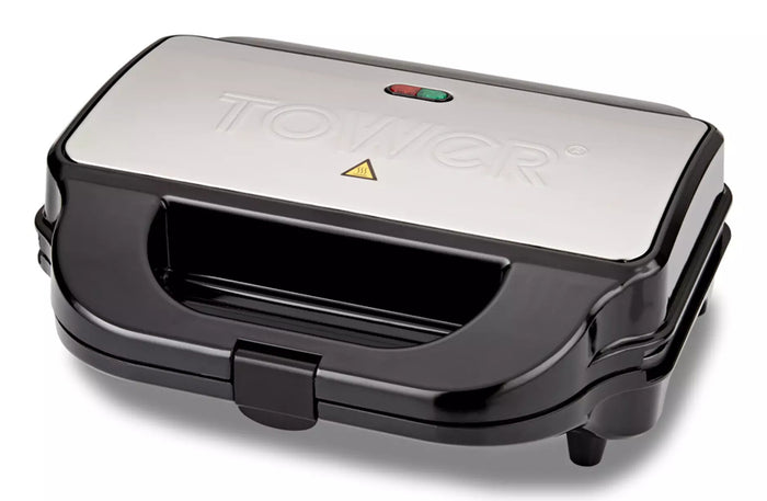 Tower 3 in 1 Deep Filled Sandwich Maker 900W - Stainless steel