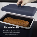 Tower Sera Bread Bin with Smoked Trim - Midnight blue