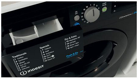 Indesit BDE 86436X B UK N washer dryer Freestanding Front-load Black D