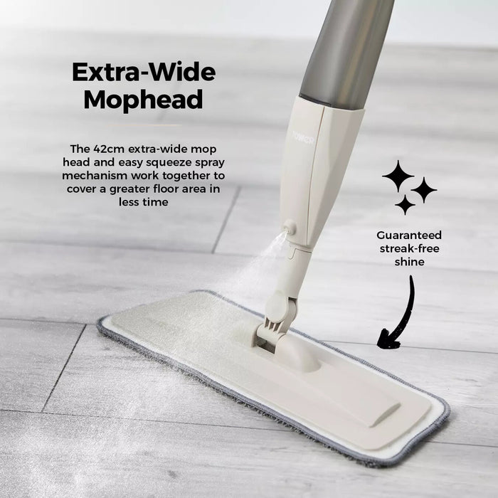 Tower Classic Microfibre Spray Mop with Anti-Leak Bottle - Latte