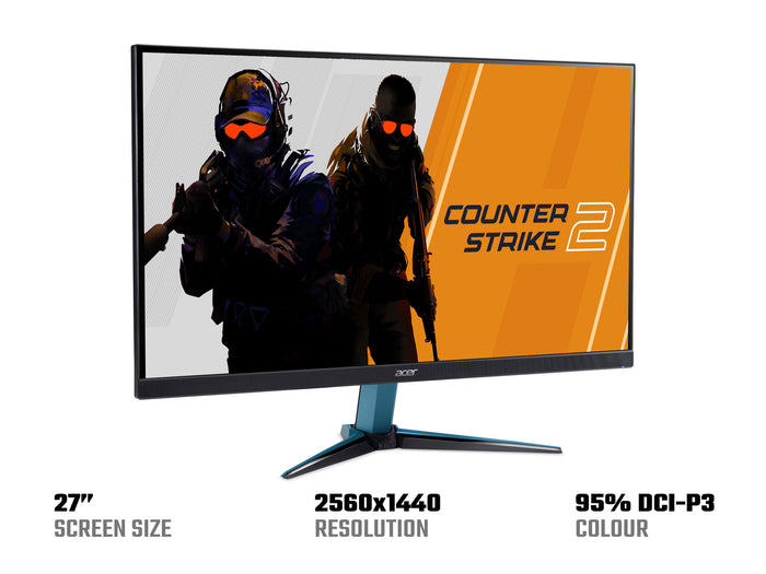 Acer NITRO VG2 Nitro VG272UV3 Gaming Monitor, 180Hz, Wide QHD (2560x1440), 0.5ms Response Time, 16:9, AMD FreeSync Premium