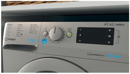 Indesit BDE 86436X S UK N washer dryer Freestanding Front-load Silver D