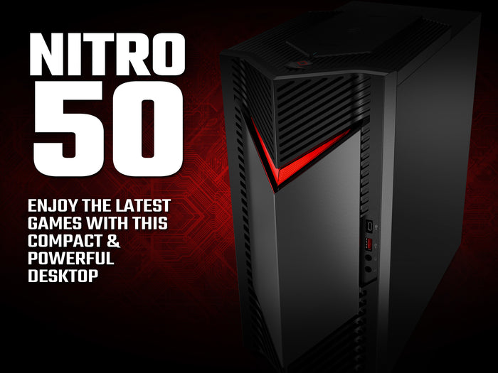 Acer NITRO 50 N50-650 Gaming Desktop - Intel Core i5-13400F, 16GB, 512GB SSD, Nvidia RTX 3050, No Display, Windows 11, Black