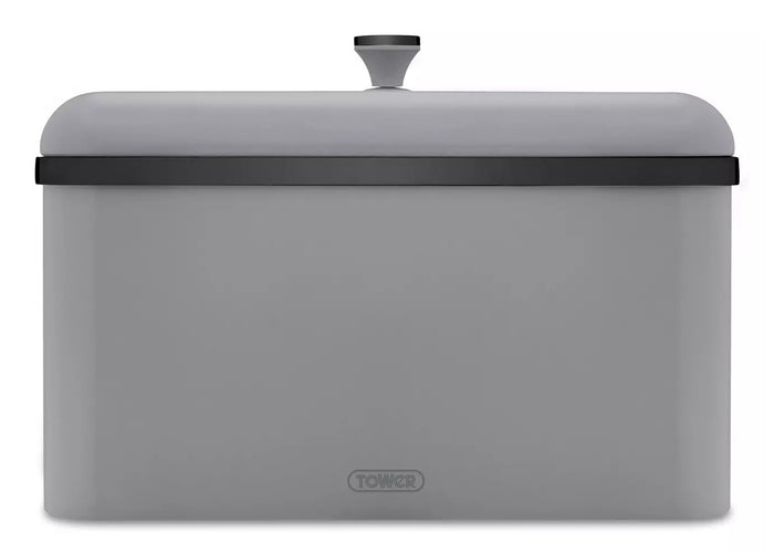 Tower Sera Bread Bin with Smoked Trim - Grey