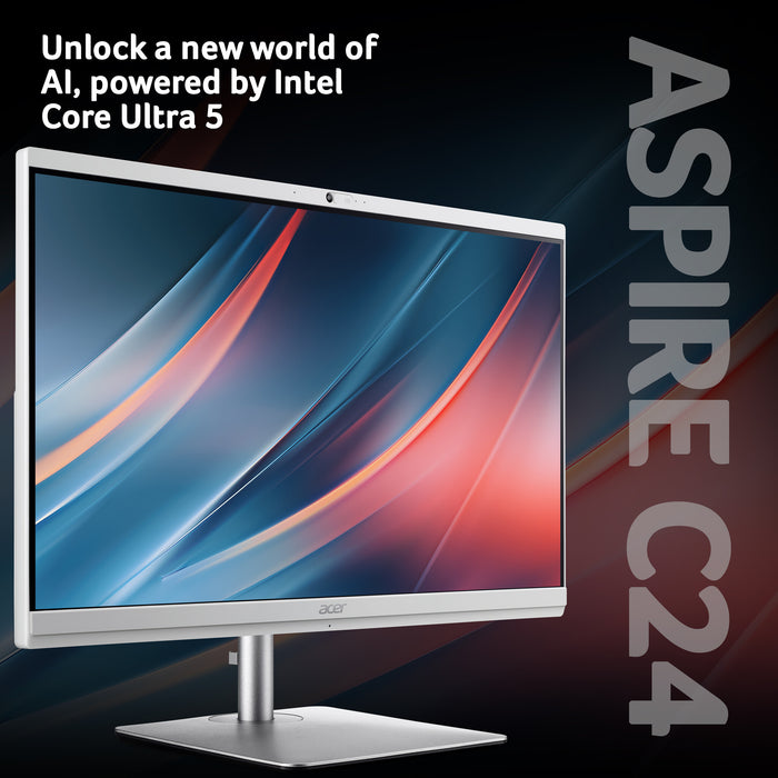 Acer Aspire C24-195ES All-in-One Desktop - Intel Core Ultra 5-125U, 16GB, 1TB SSD, Integrated, 23.8 Full HD, Windows 11, White