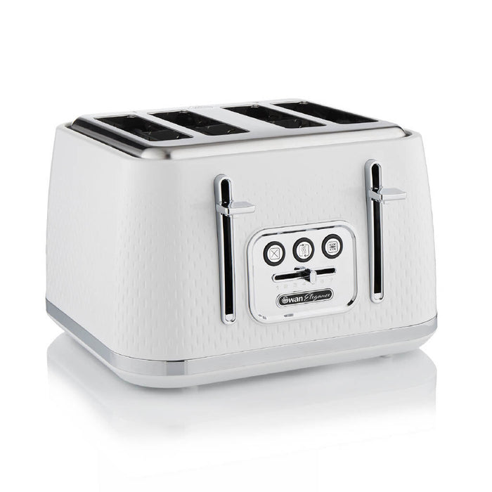 Swan Elegance Toaster 4 slices 2100 W 7 browning levels Plastic White