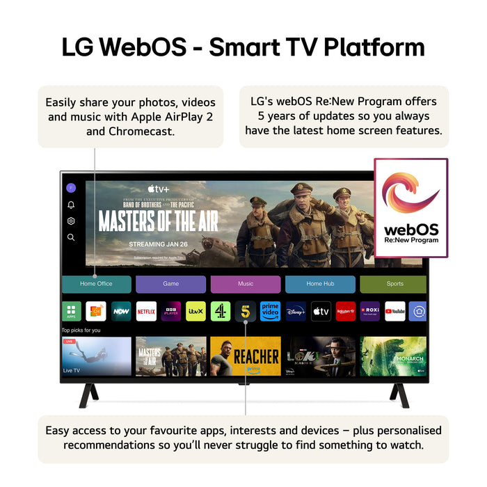 LG OLED48B46LA 48 OLED HDR 4K Ultra HD Smart TV with Freeview Play/Freesat HD