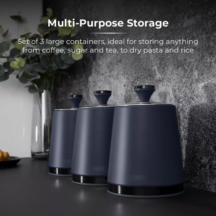 Tower Sera Set of 3 Canisters - Midnight Blue