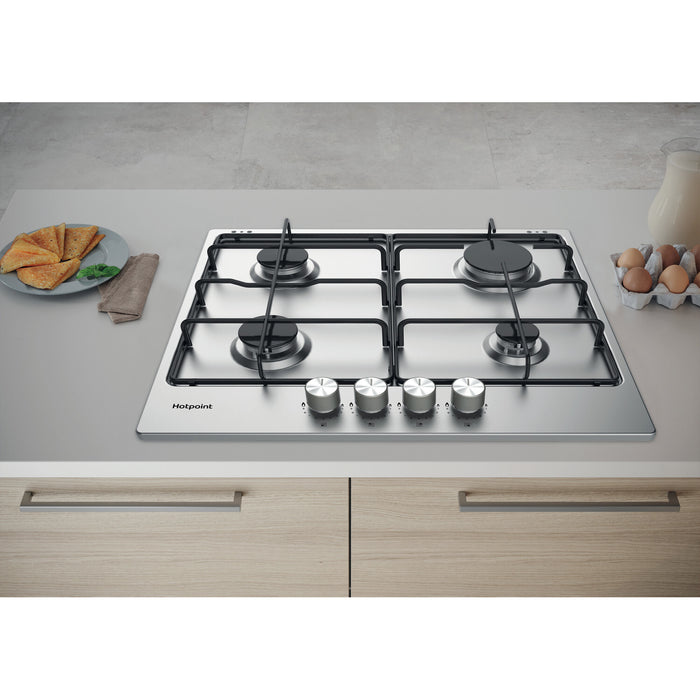 Hotpoint PPH 60P F IX UK Silver Built-in 60 cm Gas 4 zone(s)