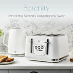 Swan Serenity Toaster 4 slices 2100 W 6 Levels of toasting Plastic White