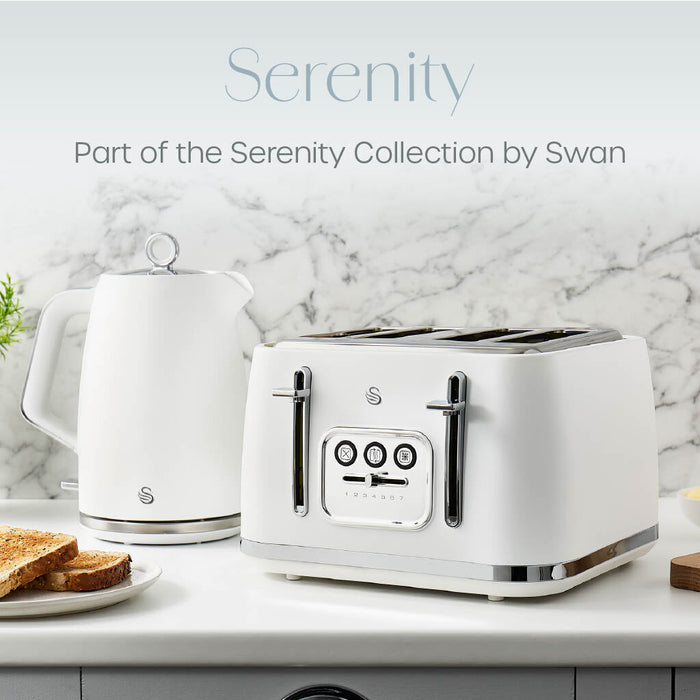 Swan Serenity Toaster 4 slices 2100 W 6 Levels of toasting Plastic White