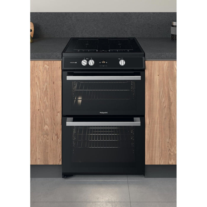 Hotpoint HDT67I9HM2C/UK Freestanding cooker Electric Zone induction hob Black