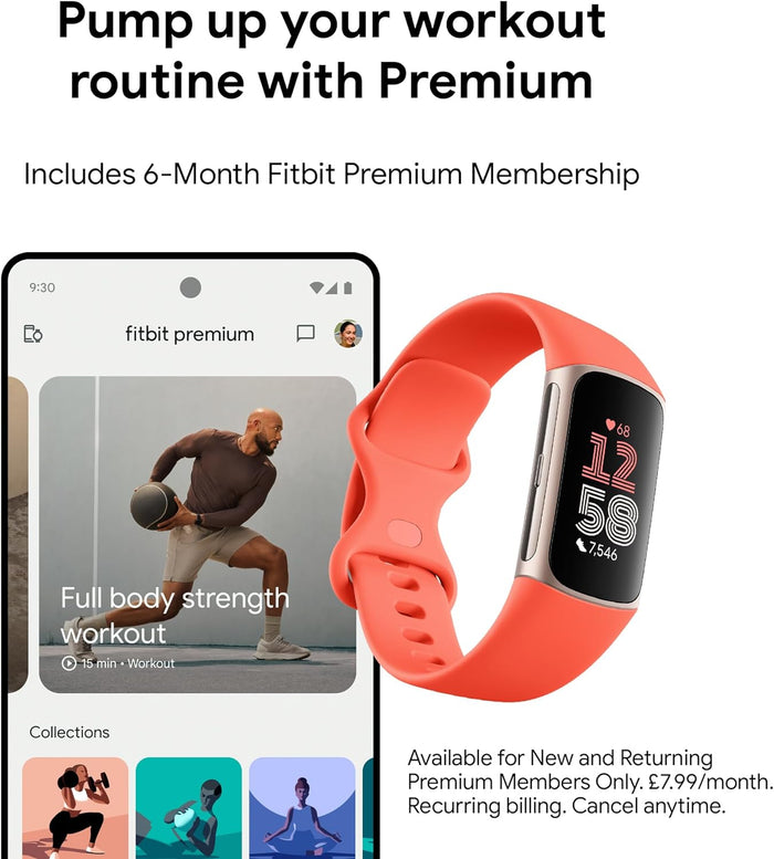 Fitbit Charge 6 Fitness Tracker - Coral/Gold