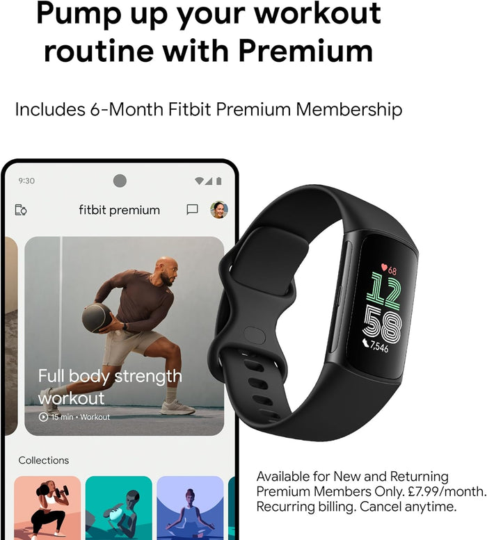 Fitbit Charge 6 Fitness Tracker - Obsidian/Black Fitbit