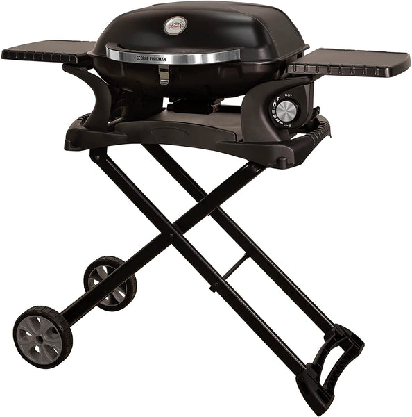 George Foreman GFSBBQ1TR Portable Gas BBQ 1 Burner With Trolley Comet