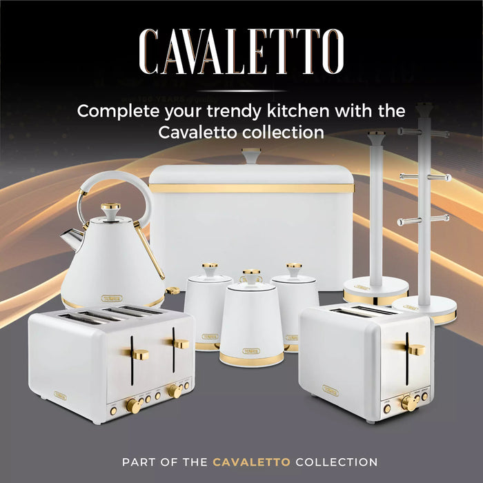 Tower Cavaletto 2 Slice Toaster Stainless Steel - White