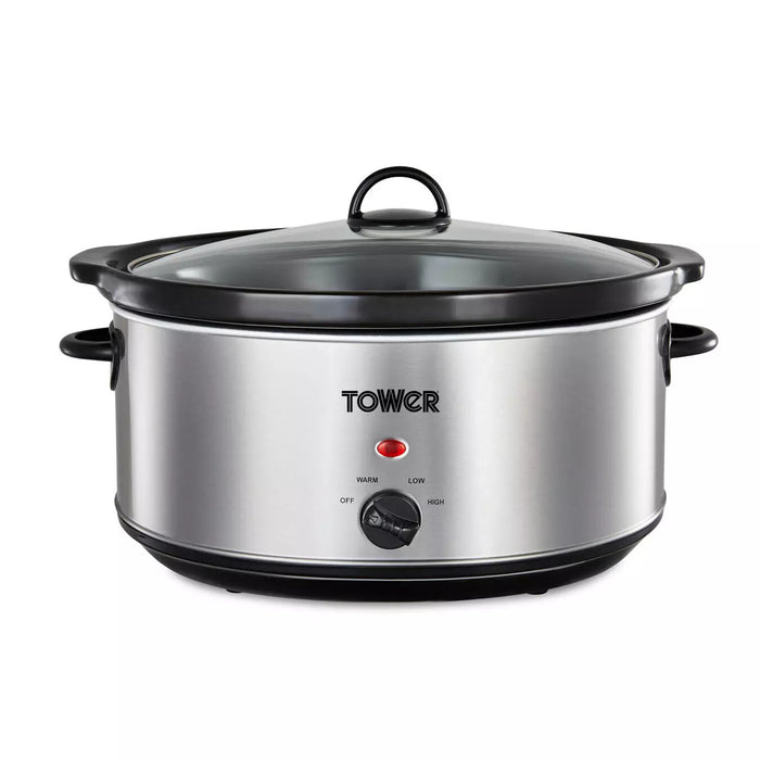 Tower 6.5 Litre Stainless Steel Slow Cooker