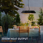 Lowry LHPTH2 2KW 10cm High Outdoor Hanging Electric Garden Patio Heater Russell Hobbs