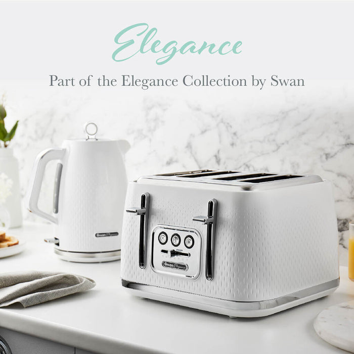 Swan Elegance Toaster 4 slices 2100 W 7 browning levels Plastic White