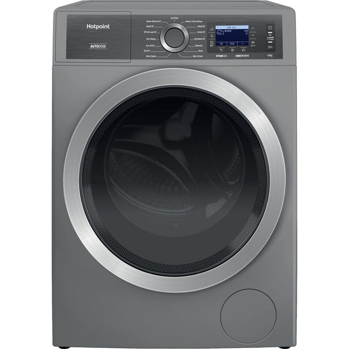 Hotpoint H8 09ADS GPOWER UK washing machine Front-load 10 kg 1400 RPM Silver